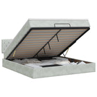 Ottoman bed met matras Lichtgrijs 140 x 190 cm Fluweel