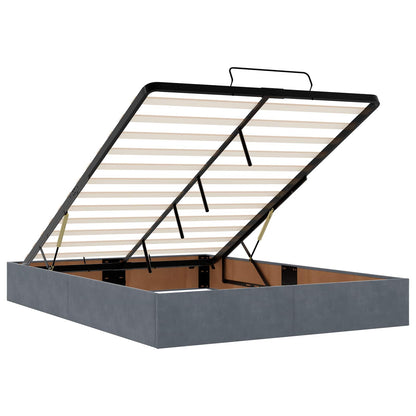Ottoman bed met matras Donkergrijs 140 x 190 cm Fluweel