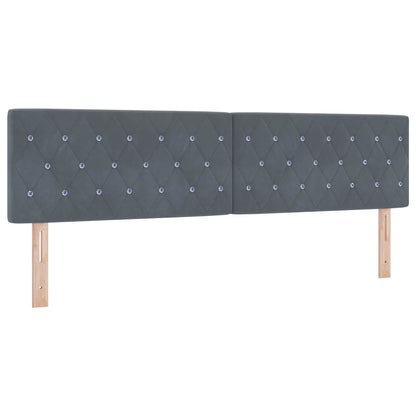Ottoman bed met matras Donkergrijs 180 x 200 cm Fluweel