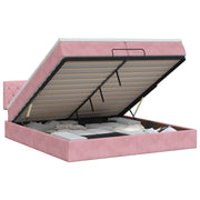 Ottoman bed 200x200 cm roze fluweel met matras