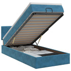 Ottoman bed met matras Donkerblauw 90 x 200 cm Fluweel