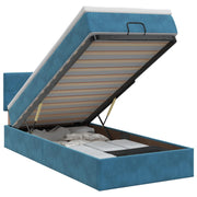 Bed met matras 90x200 cm donkerblauw fluweel