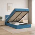 Ottoman bed donkerblauw 120x200 cm met opbergruimte