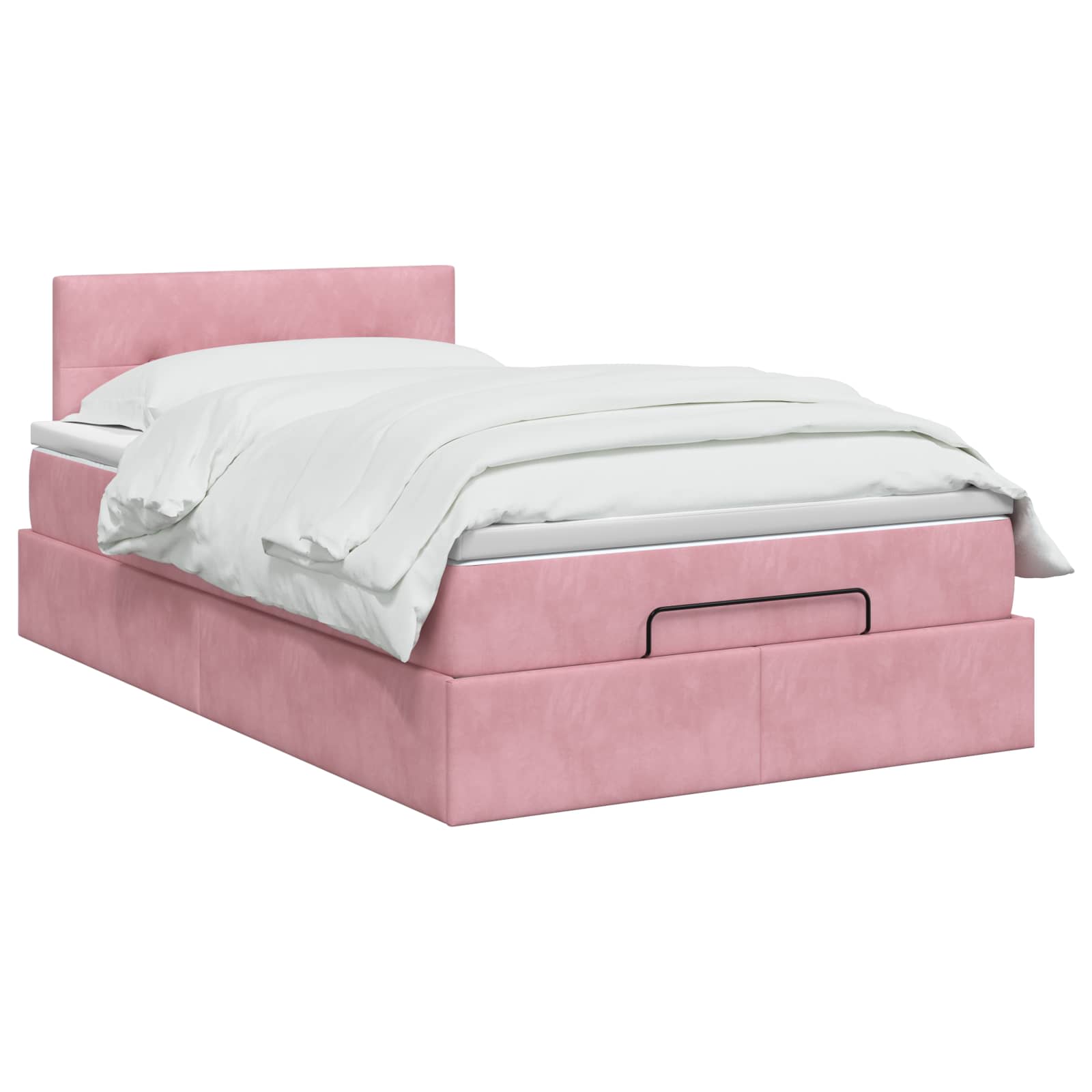Ottoman bed met matras met hoofdeinde Roze 120 x 190 cm Fluweel
