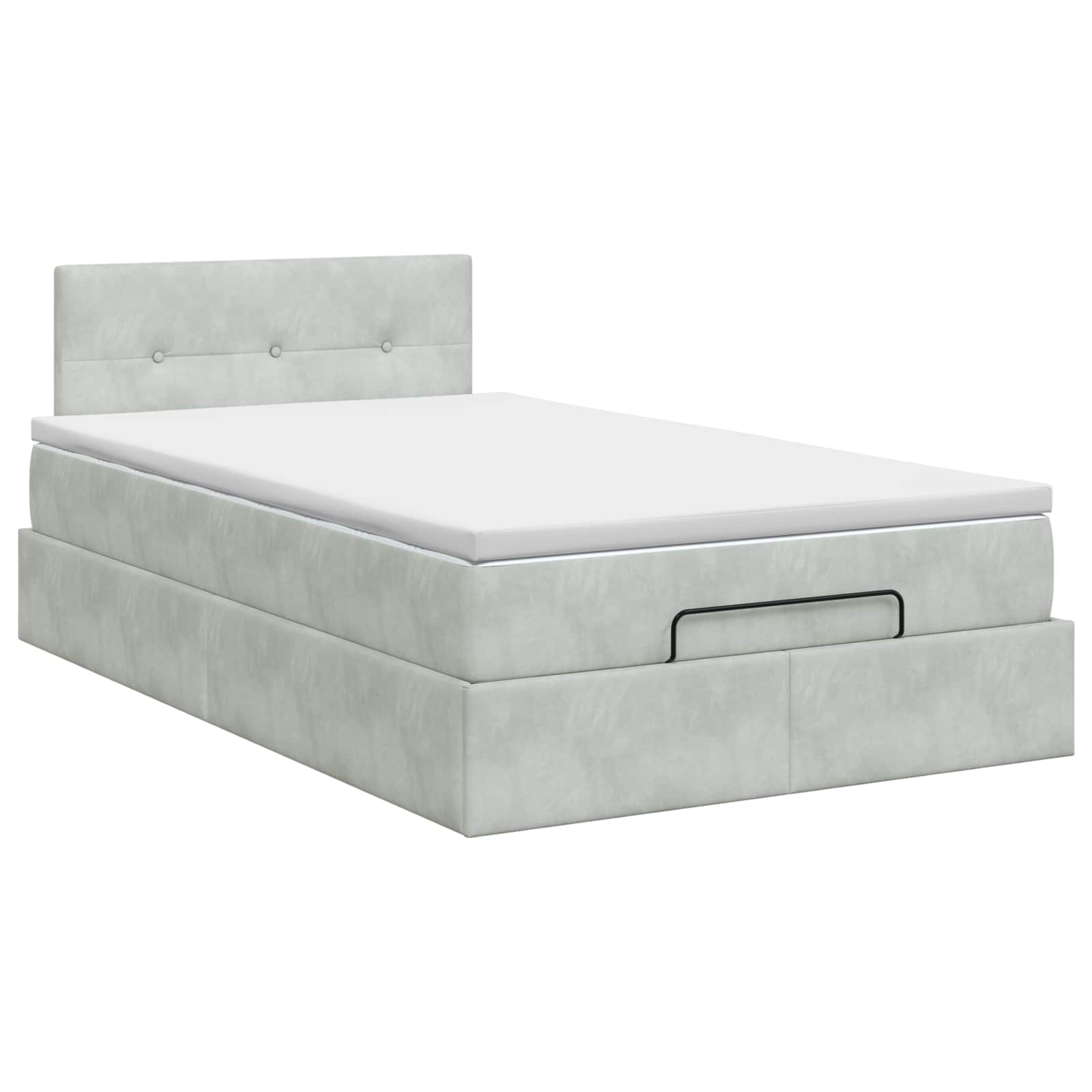 Ottoman bed met matras Lichtgrijs 120 x 200 cm Fluweel