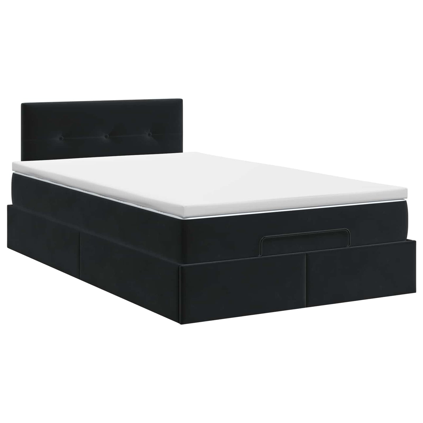 Ottoman bed met matras Zwart 120 x 200 cm Fluweel