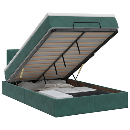 Ottoman bed met matras Donkergroen 120 x 200 cm Fluweel