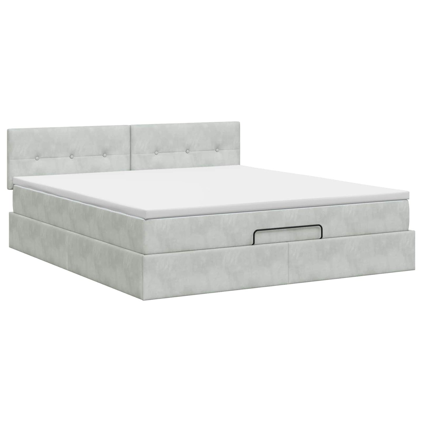 Ottoman bed met matras Lichtgrijs 140 x 200 cm Fluweel