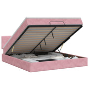 Bedframe 160x200 cm roze fluweel met matras