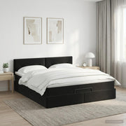 Ottoman bed met matras 160x200 cm zwart fluweel