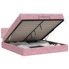 Ottoman bed met matras met hoofdeinde Roze 200 x 200 cm Fluweel