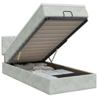 Ottoman bed met matras Lichtgrijs 80 x 200 cm Fluweel
