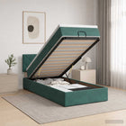 Ottoman bed met matras Donkergroen 100 x 200 cm Fluweel