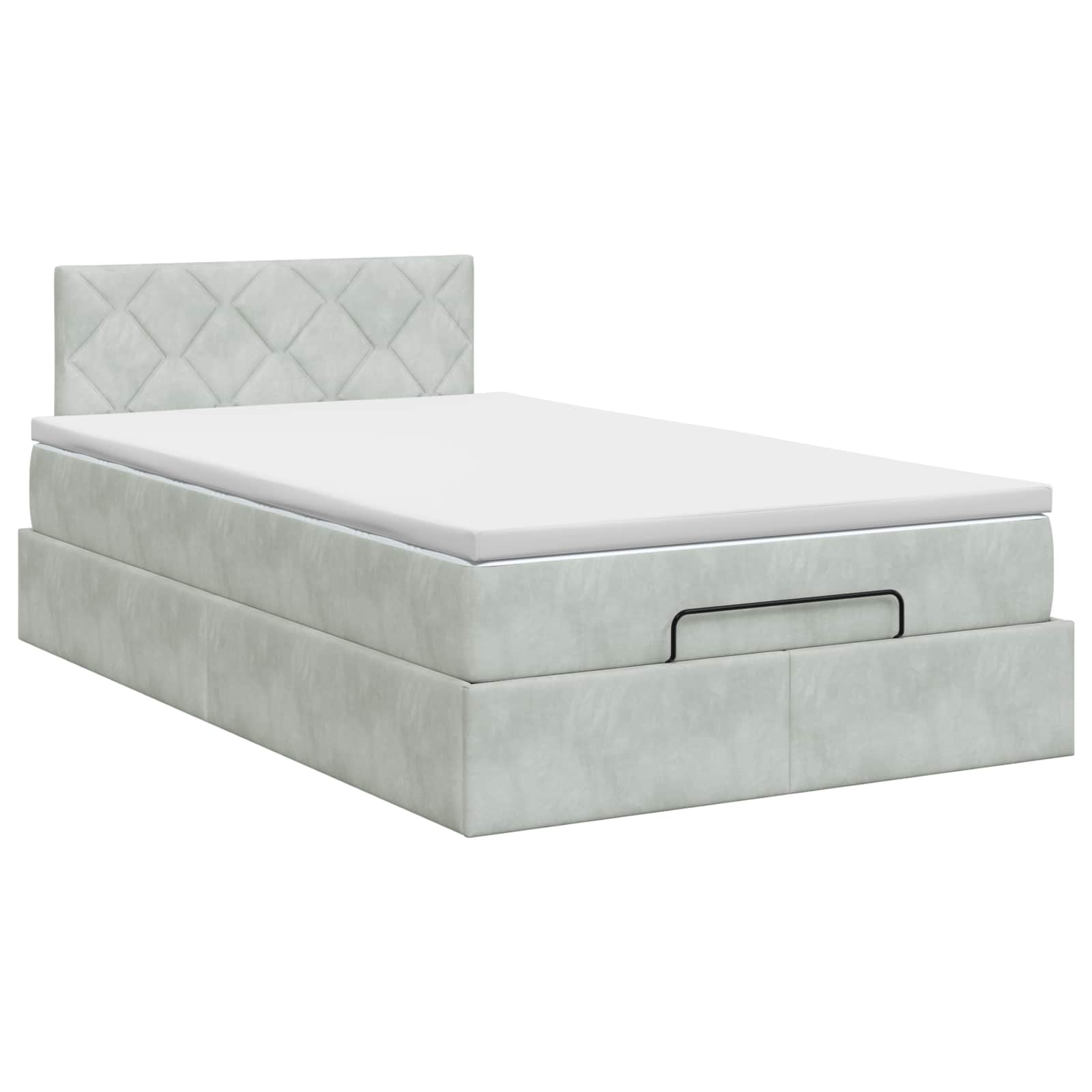 Ottoman bed met matras Lichtgrijs 120 x 200 cm Fluweel