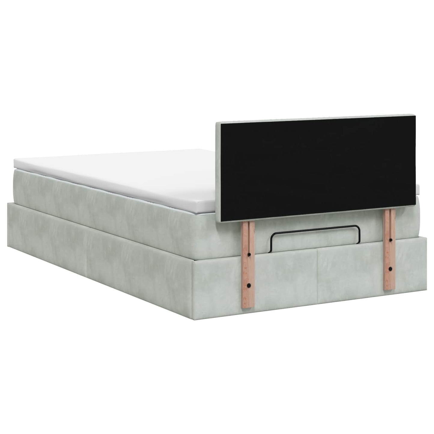 Ottoman bed met matras Lichtgrijs 120 x 200 cm Fluweel