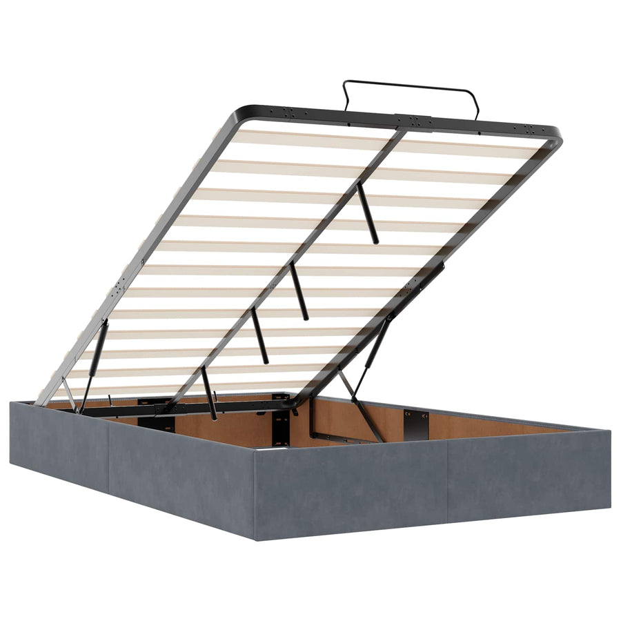 Ottoman bed met matras Donkergrijs 120 x 200 cm Fluweel