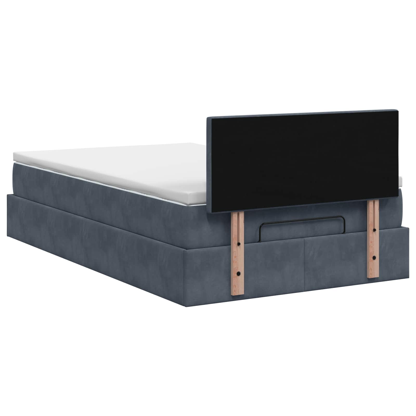 Ottoman bed met matras Donkergrijs 120 x 200 cm Fluweel