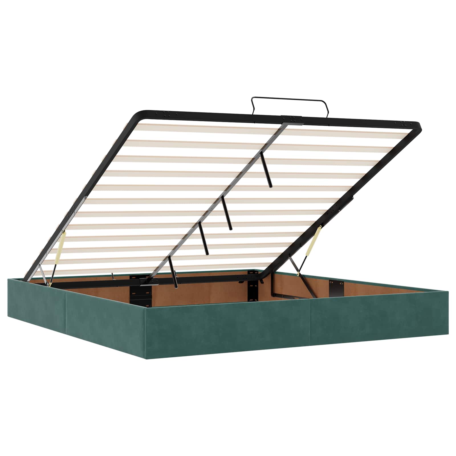 Ottoman bed met matras Donkergroen 180 x 200 cm Fluweel