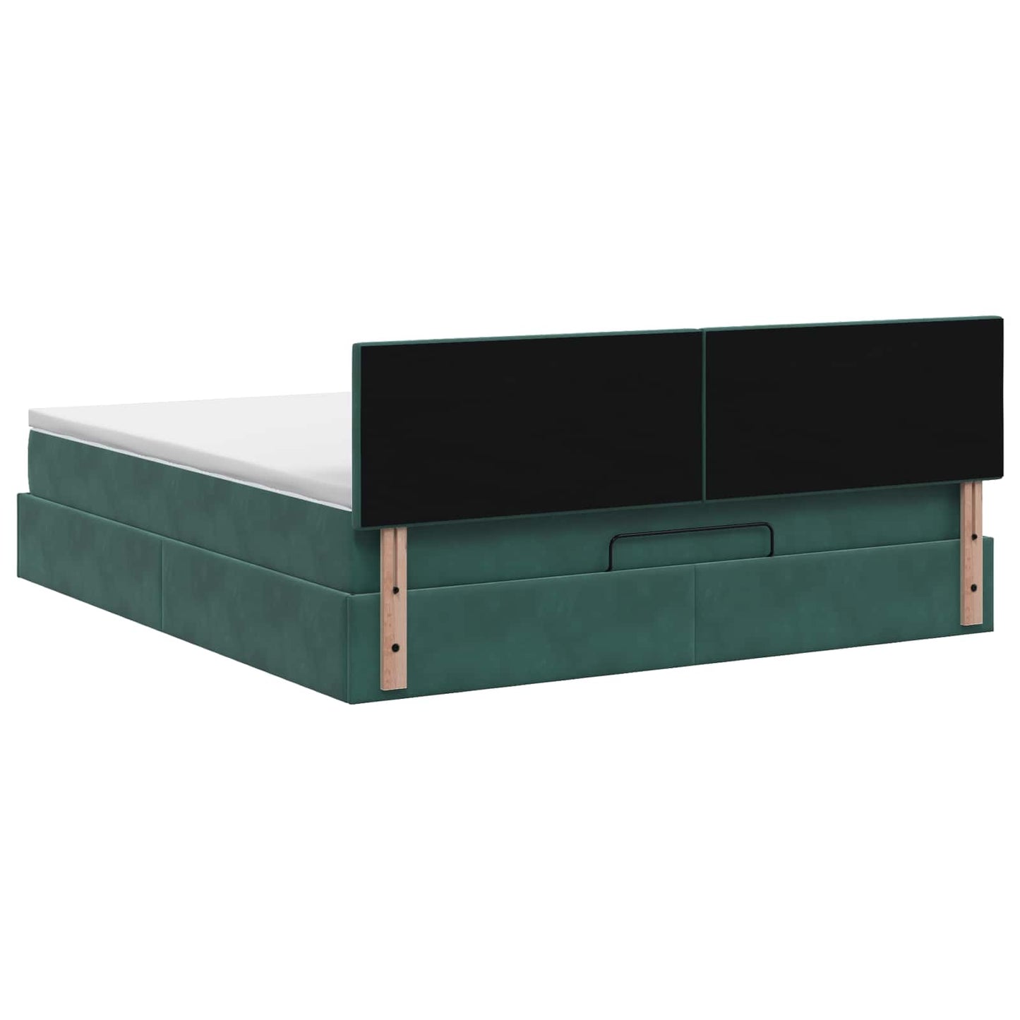 Ottoman bed met matras Donkergroen 180 x 200 cm Fluweel