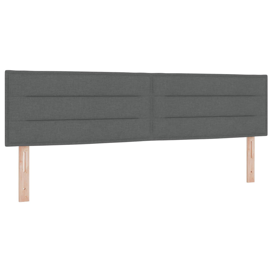 Ottoman bed met matras met hoofdeinde 2 st Donkergrijs Stof
