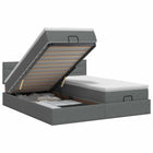 Ottoman bed 180x200 cm donkergrijs stof