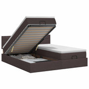 Ottoman bed met opbergruimte en matras donkerbruin 180x200 cm