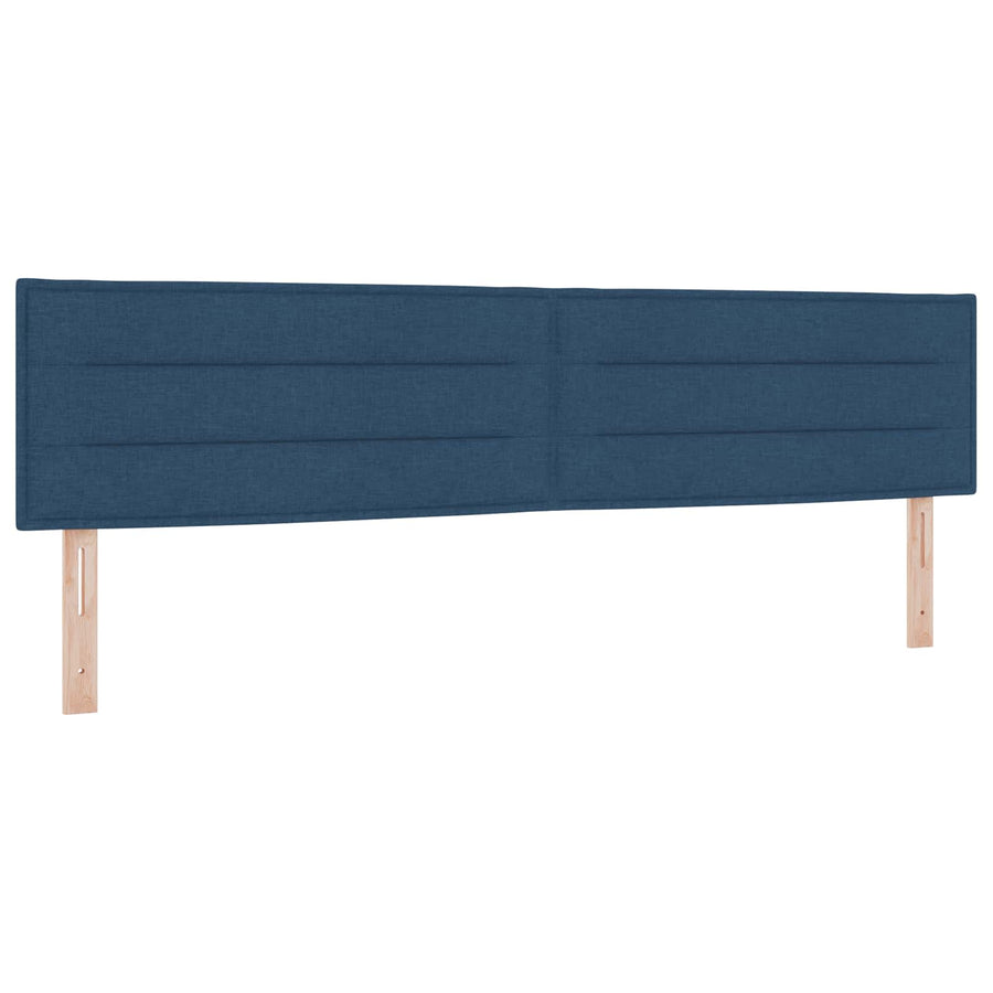 Ottoman bed met matras met hoofdeinde 2 st Blauw Stof