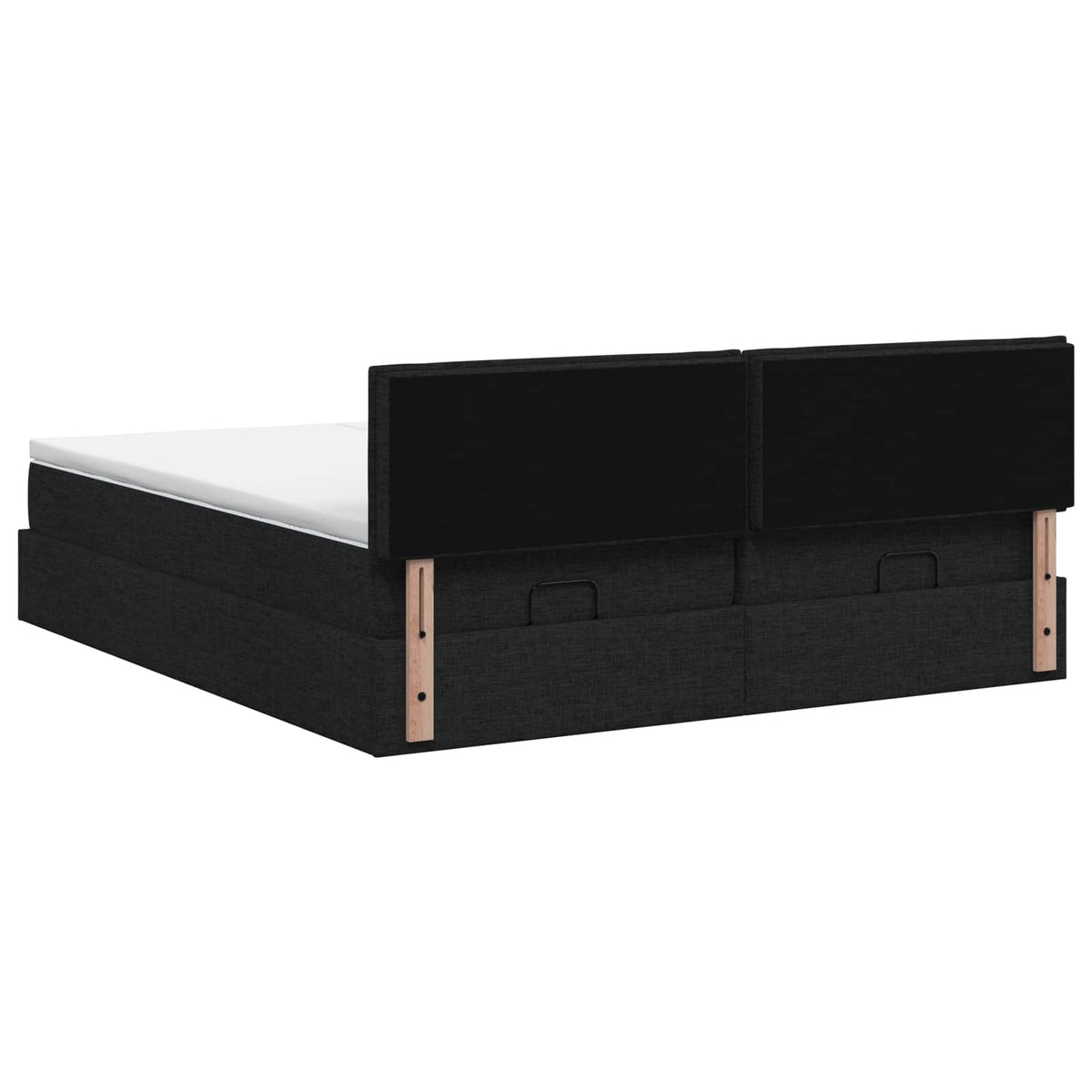 Ottoman bed met matras met hoofdeinde 2 st Zwart Stof