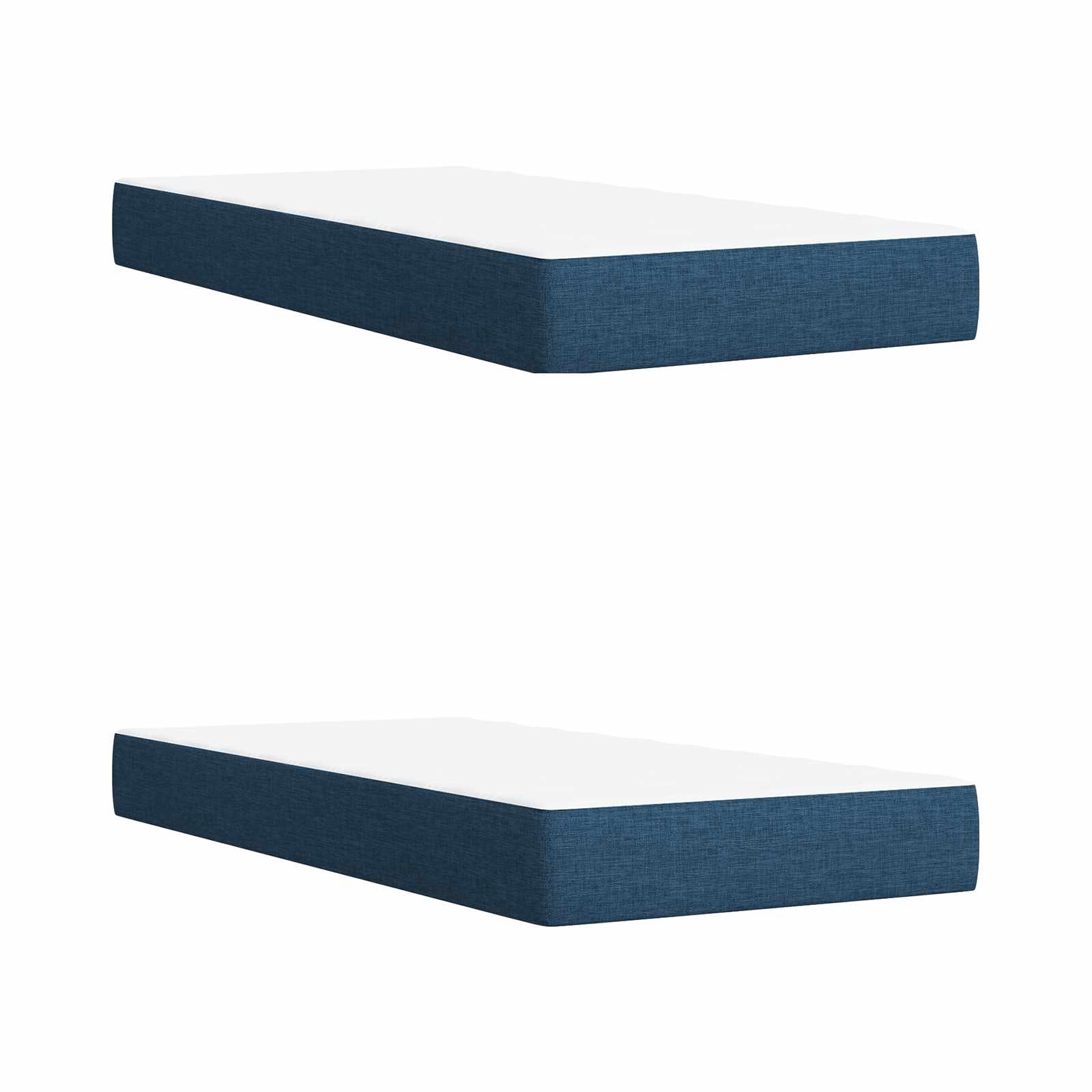 Ottoman bed met matras met hoofdeinde 2 st Blauw Stof
