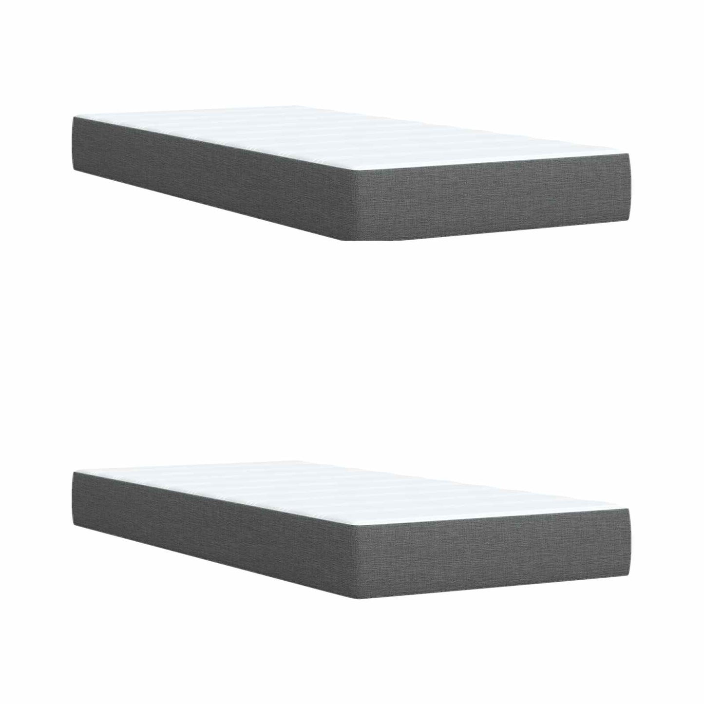 Ottoman bed met matras met hoofdeinde 2 st Donkergrijs Stof
