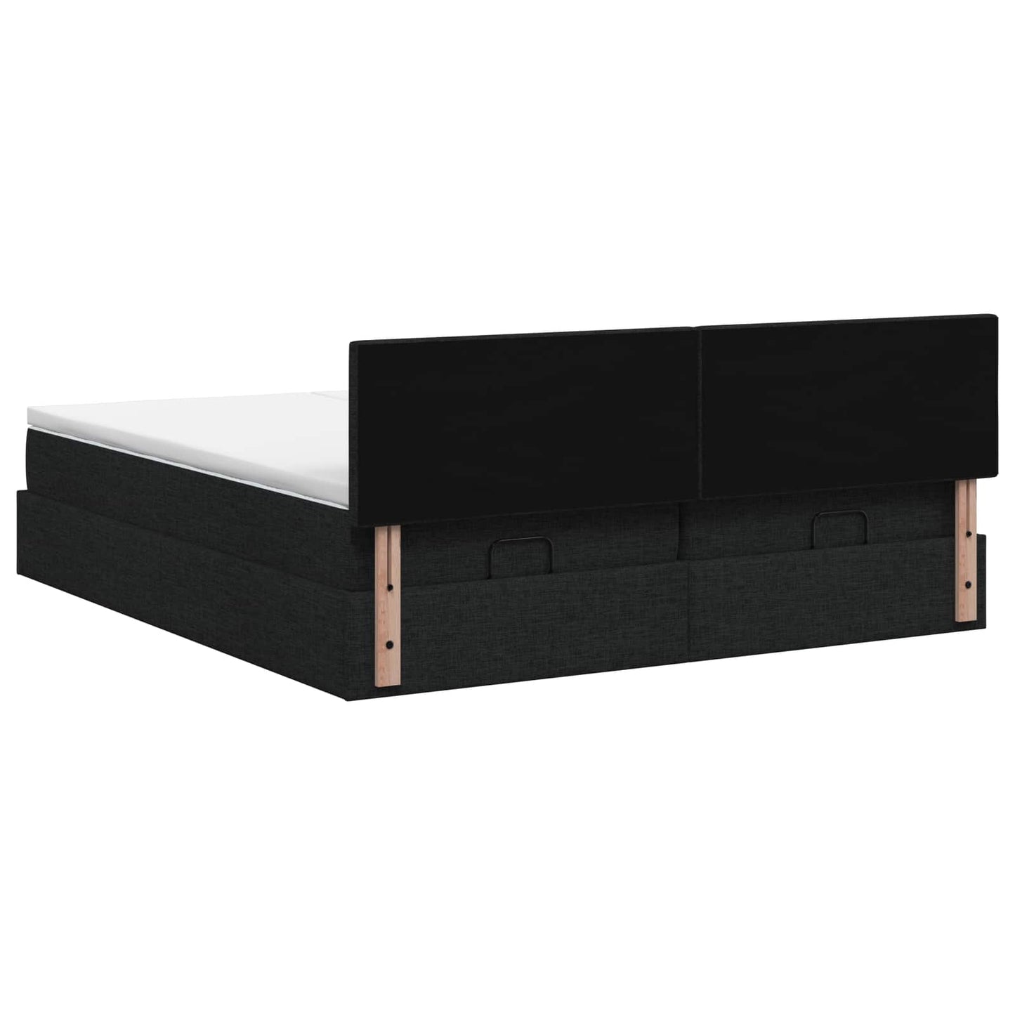 Ottoman bed met matras met hoofdeinde 2 st Zwart Stof
