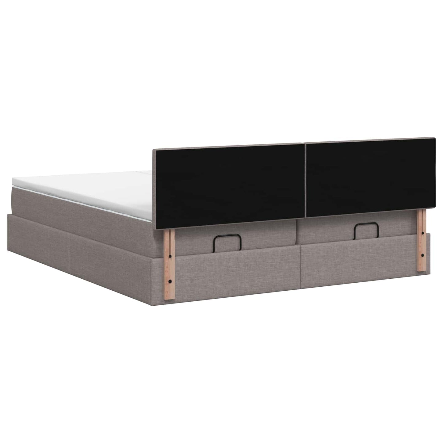 Ottoman bed met matras met hoofdeinde 2 st Taupe Stof