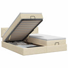 Ottoman bed 200x200 cm crèmekleurig stof