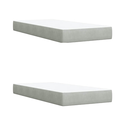 Ottoman bed met matras met hoofdeinde 2 pcs Lichtgrijs Fluweel