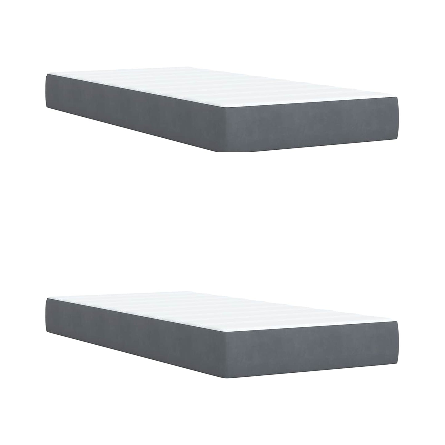Ottoman bed met matras met hoofdeinde 2 pcs Donkergrijs Fluweel