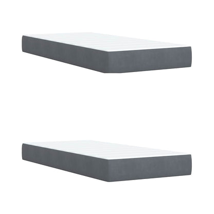 Ottoman bed met matras met hoofdeinde 2 pcs Donkergrijs Fluweel