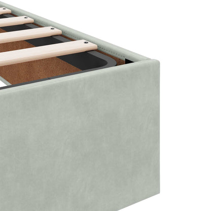 Ottoman bed met matras met hoofdeinde 2 pcs Lichtgrijs Fluweel