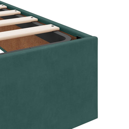Ottoman bed met matras met hoofdeinde 2 pcs Donkergroen Fluweel