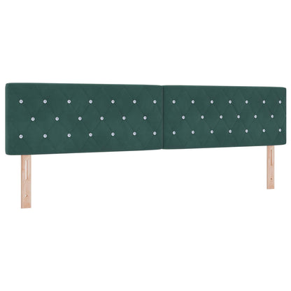 Ottoman bed met matras met hoofdeinde 2 pcs Donkergroen Fluweel