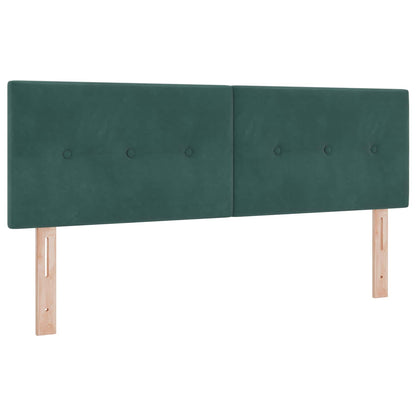 Ottoman bed met matras met hoofdeinde 2 st Donkergroen Fluweel