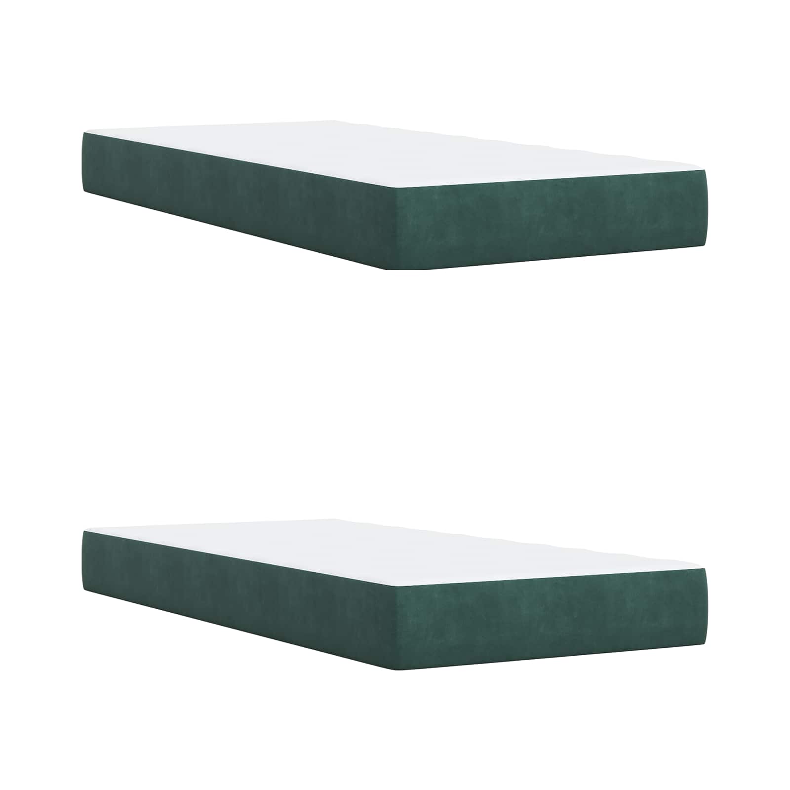 Ottoman bed met matras met hoofdeinde 2 st Donkergroen Fluweel