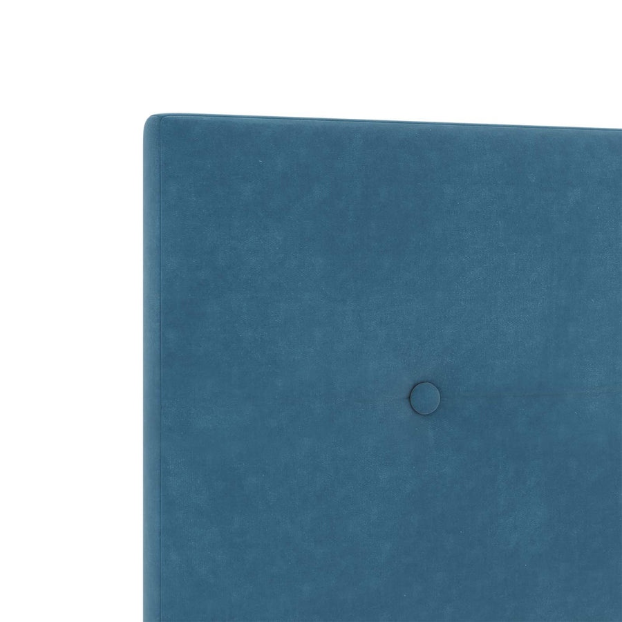 Ottoman bed met matras met hoofdeinde 2 st Donkerblauw Fluweel