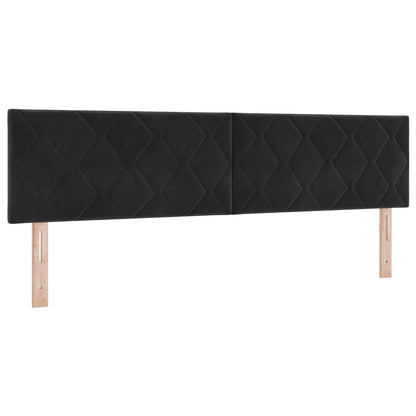 Ottoman bed met matras met hoofdeinde 2 st Zwart Fluweel