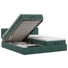 Ottoman bed met matrassen 2x 180x200 cm donkergroen