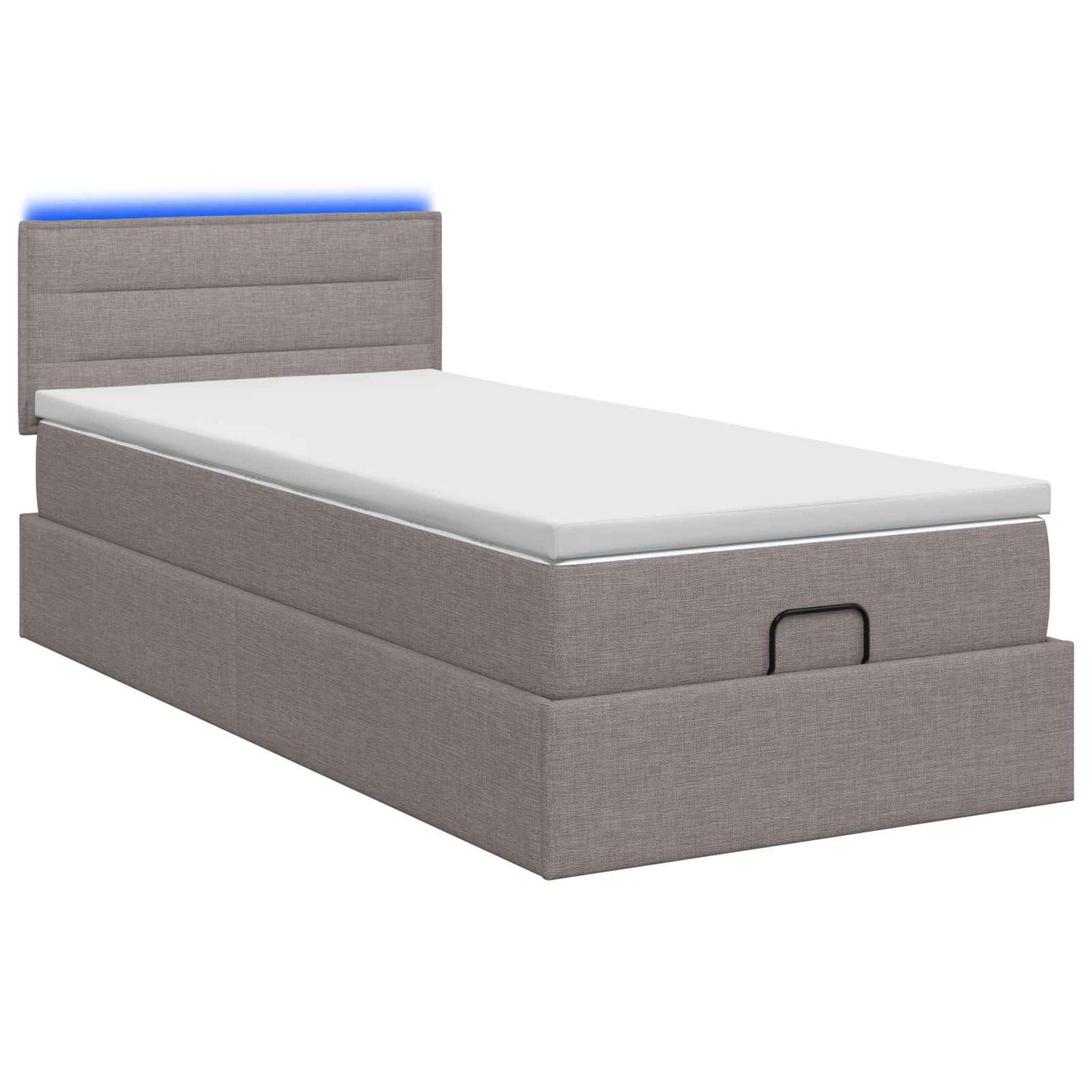 Ottoman Bed met Matrassen en LED Taupe 90 x 200 cm Stof