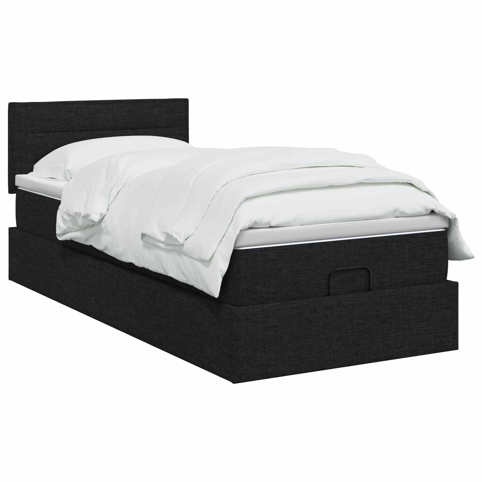 Ottoman Bed met Matrassen en LED Zwart 100 x 200 cm Stof