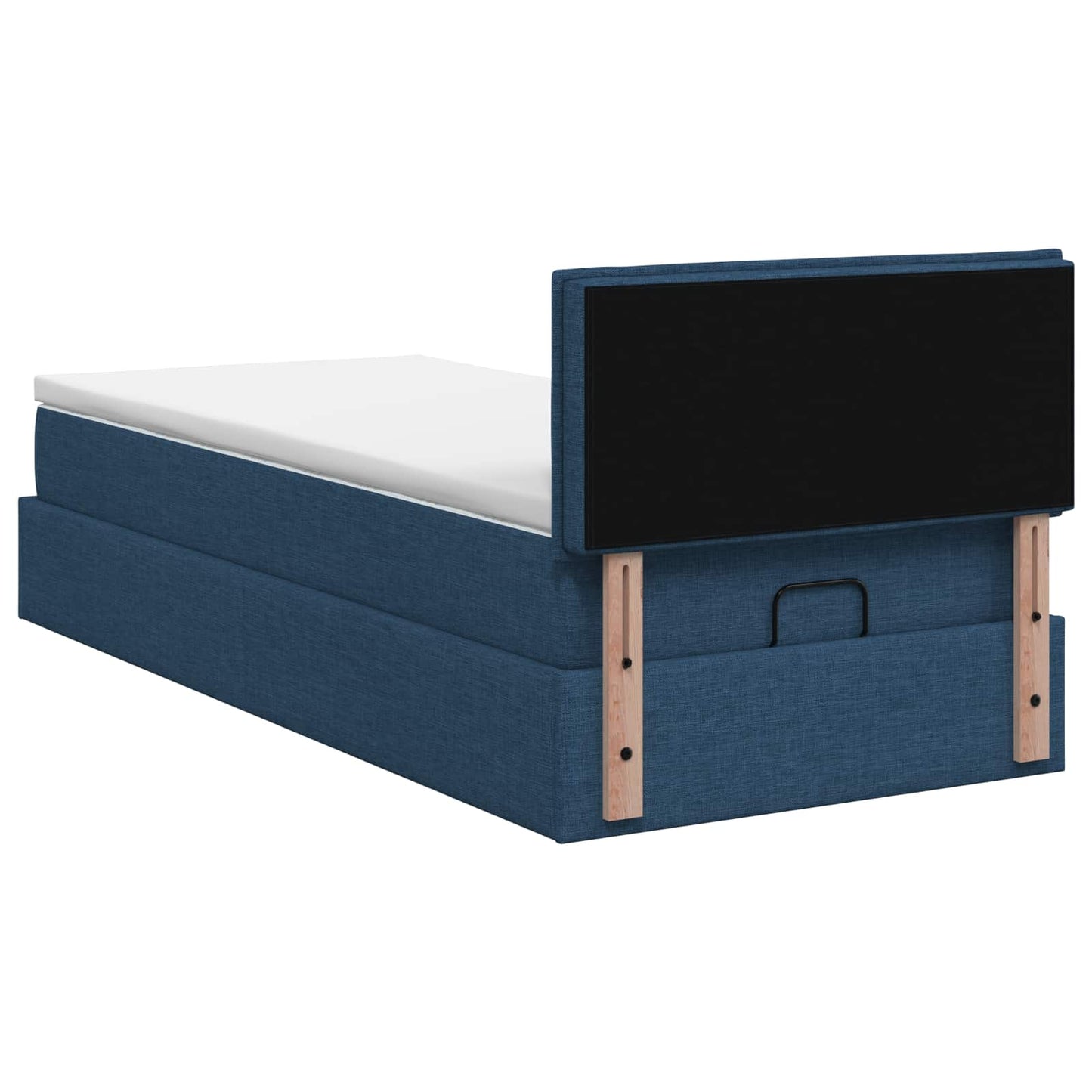 Ottoman Bed met Matrassen en LED Blauw 100 x 200 cm Stof