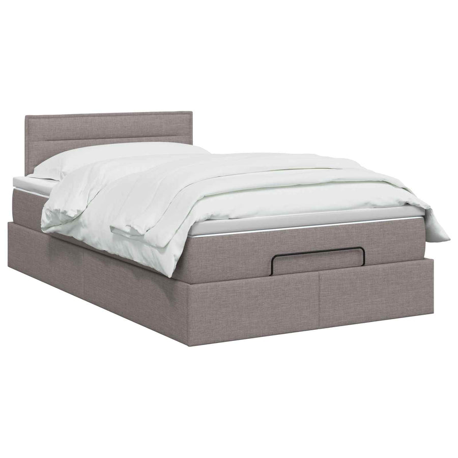 Ottoman Bed met Matrassen en LED Taupe 120 x 190 cm Stof