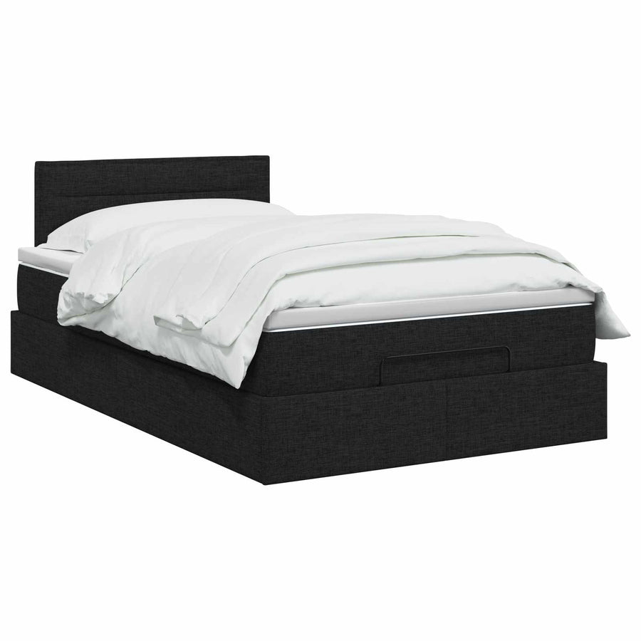 Ottoman Bed met Matrassen en LED Zwart 120 x 200 cm Stof