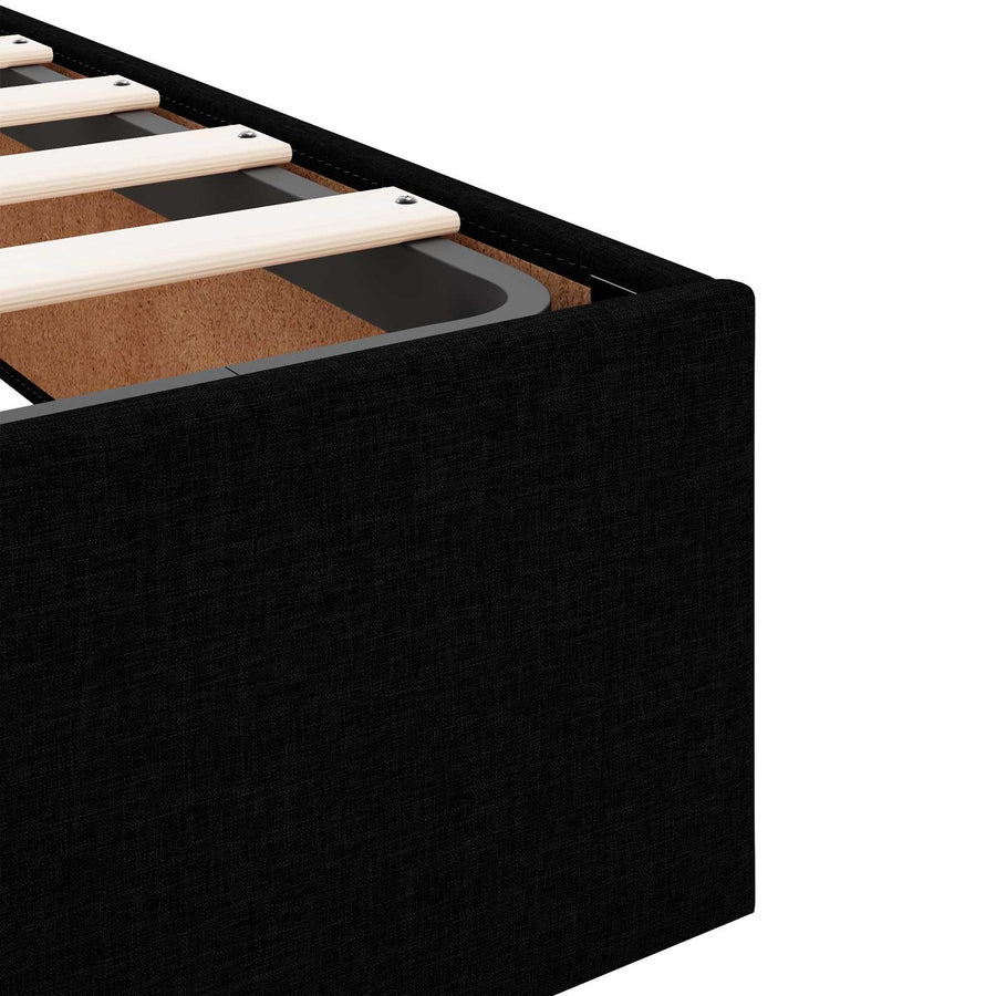 Ottoman Bed met Matrassen en LED Zwart 140 x 190 cm Stof